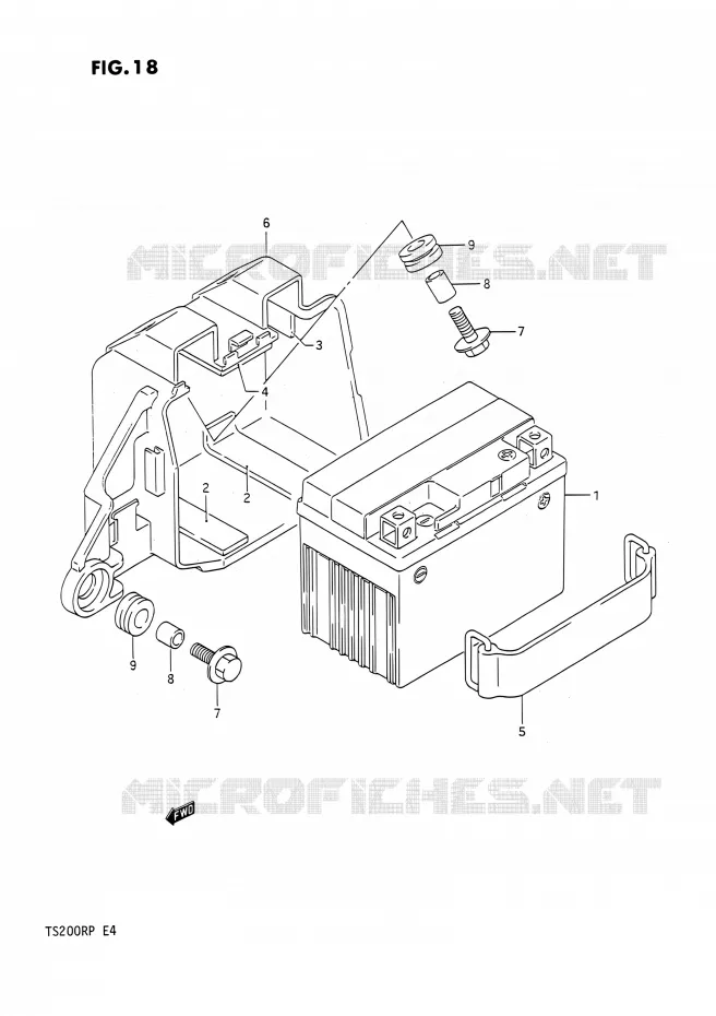 BATTERIE Suzuki MOTO 200 TS-R 1991  TS200R M (E02,E04,E24)