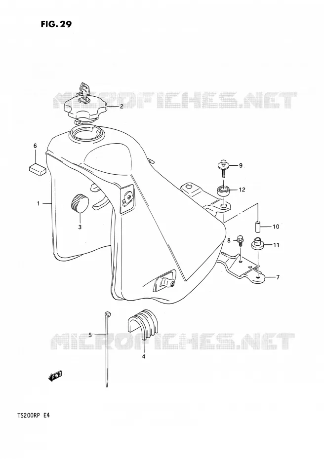 RESERVOIR D'ESSENCE Suzuki MOTO 200 TS-R 1991  TS200R M (E02,E04,E24)
