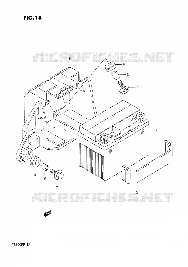 BATTERIE Suzuki MOTO 200 TS-R 1992  TS200R N (E02,E04,E24)