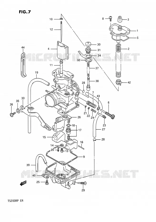 CARBURATEUR Suzuki MOTO 200 TS-R 1992  TS200R N (E02,E04,E24)
