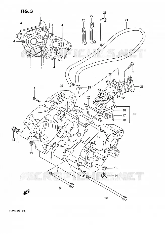 CARTER Suzuki MOTO 200 TS-R 1992  TS200R N (E02,E04,E24)