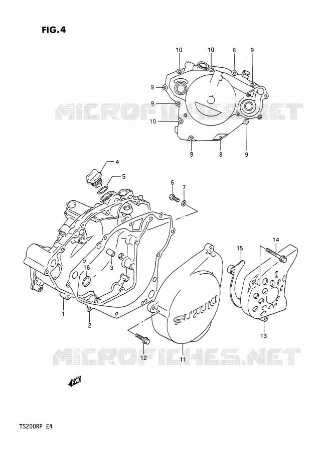 CARTER Suzuki MOTO 200 TS-R 1992  TS200R N (E02,E04,E24)