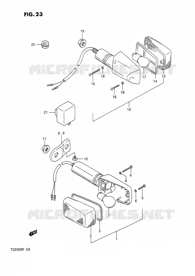 CLIGNOTANTS Suzuki MOTO 200 TS-R 1992  TS200R N (E02,E04,E24)
