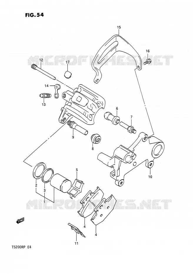 ETRIER DE FREIN ARRIERE Suzuki MOTO 200 TS-R 1992  TS200R N (E02,E04,E24)
