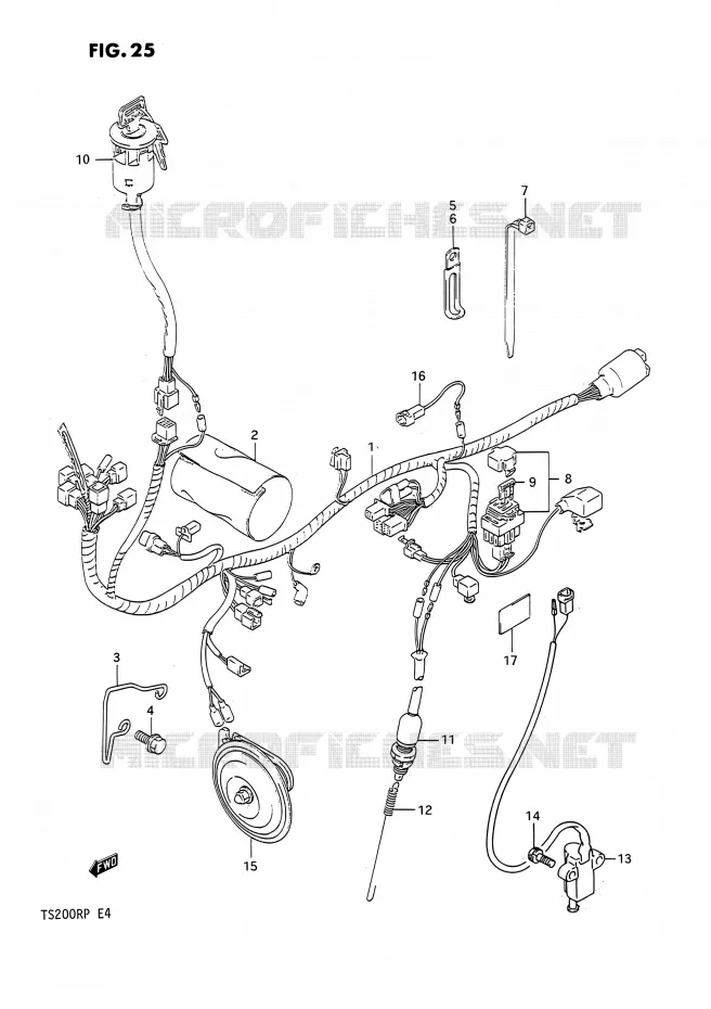 FAISCEAU ELECTRIQUE Suzuki MOTO 200 TS-R 1992  TS200R N (E02,E04,E24)