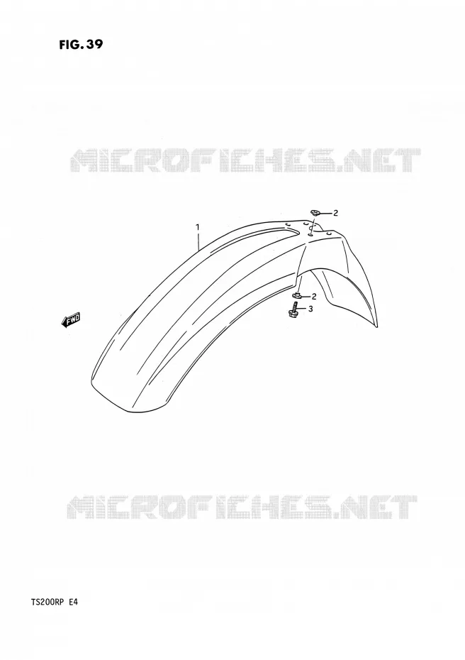 GARDE BOUE AVANT Suzuki MOTO 200 TS-R 1992  TS200R N (E02,E04,E24)