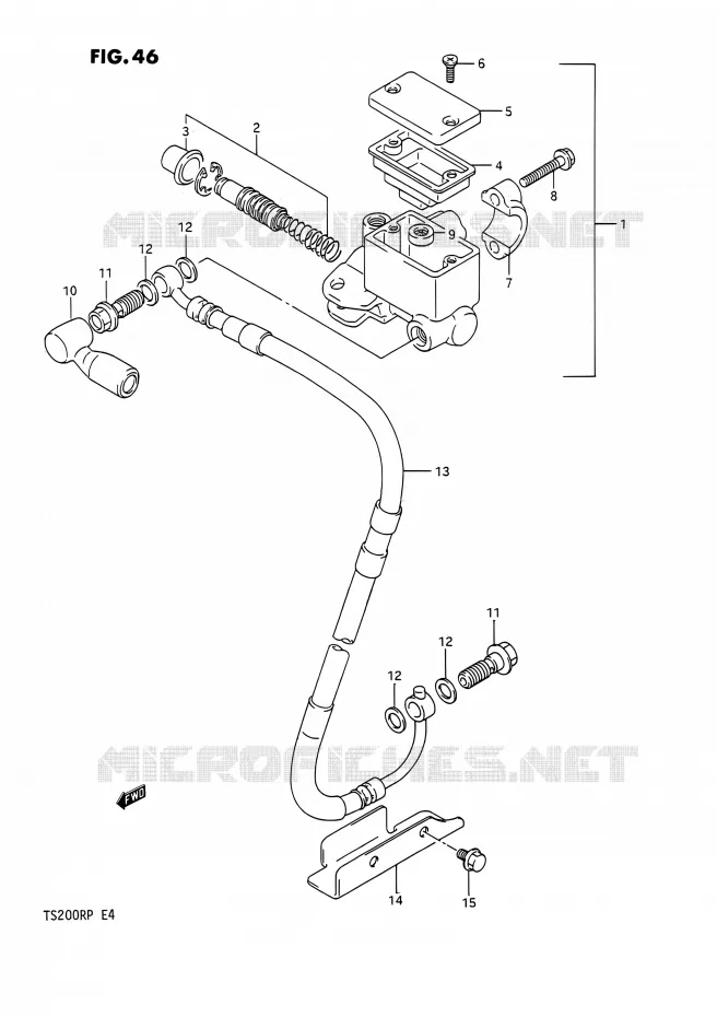 MAITRE CYLINDRE AVANT (E02,E04) Suzuki MOTO 200 TS-R 1992  TS200R N (E02,E04,E24)