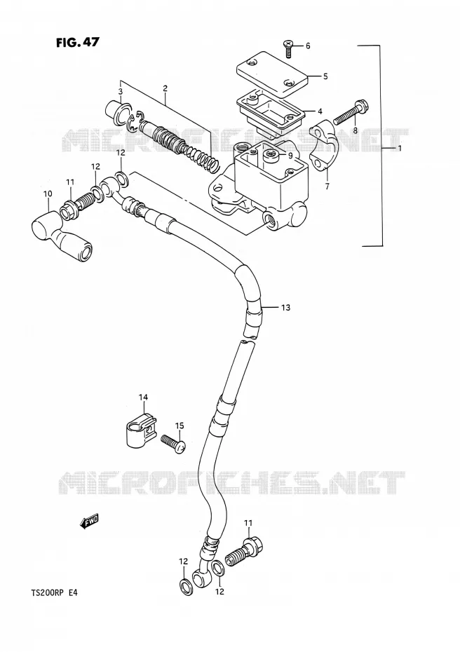 MAITRE CYLINDRE AVANT (E24) Suzuki MOTO 200 TS-R 1992  TS200R N (E02,E04,E24)