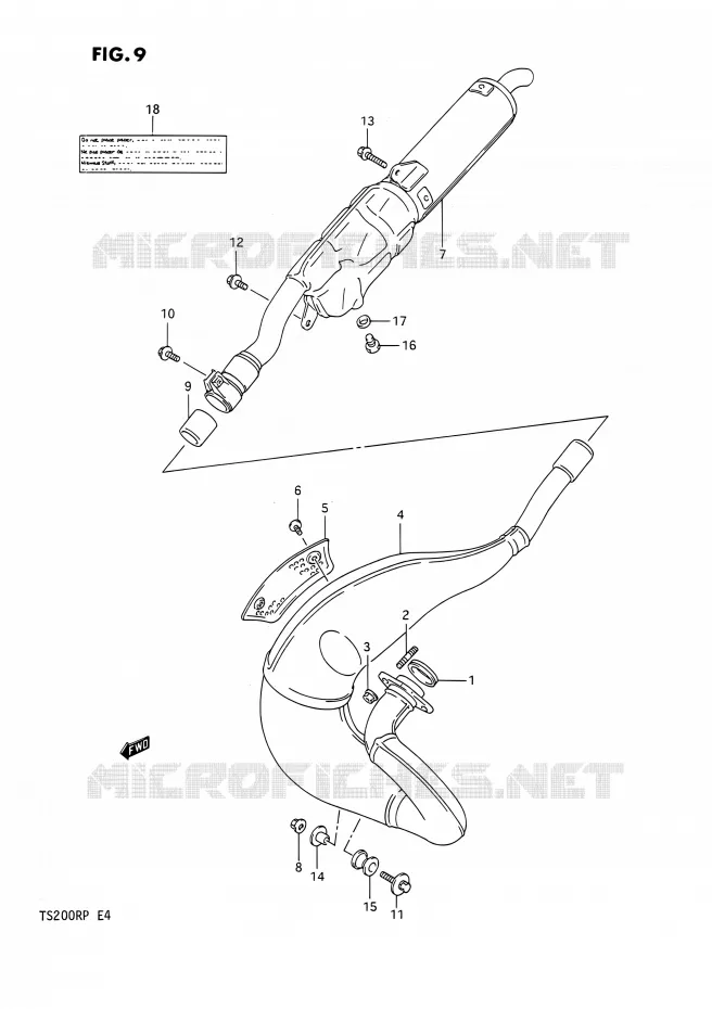 SILENCIEUX Suzuki MOTO 200 TS-R 1992  TS200R N (E02,E04,E24)