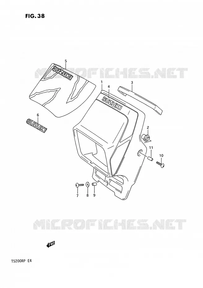 SUPPORT - CARENAGES DE PHARE Suzuki MOTO 200 TS-R 1992  TS200R N (E02,E04,E24)