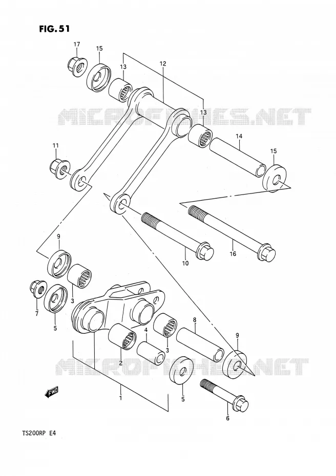 BIELLETTE D'AMORTISSEUR Suzuki MOTO 200 TS-R 1993  TS200R P (E04,E24)