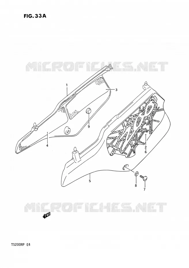 CARENAGES ARRIERE  (MODELE P) Suzuki MOTO 200 TS-R 1993  TS200R P (E04,E24)