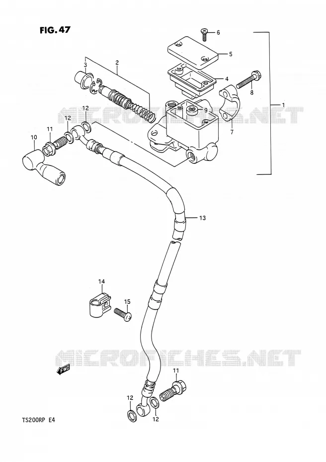 MAITRE CYLINDRE AVANT (E24) Suzuki MOTO 200 TS-R 1993  TS200R P (E04,E24)