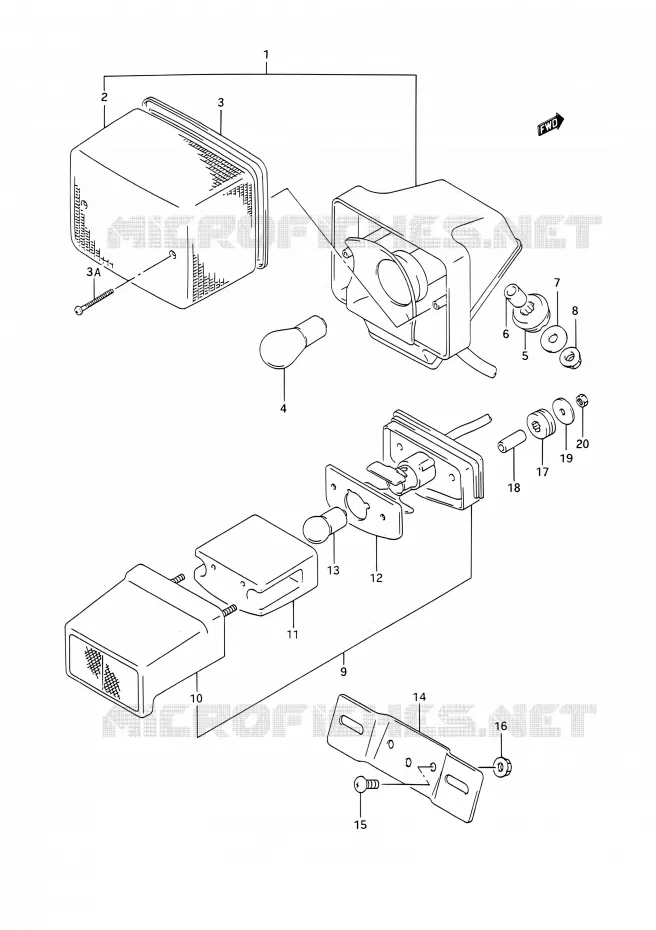 FEU ARRIERE Suzuki MOTO 200 TS-R 1991  TS200R M (E03,E28,E33)