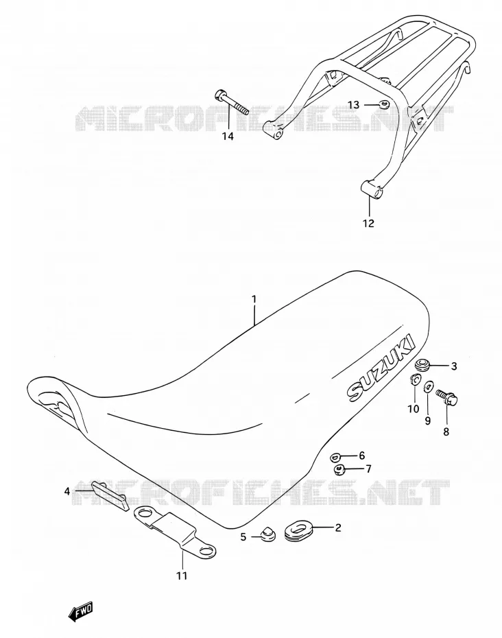 SELLE Suzuki MOTO 200 TS-R 1991  TS200R M (E03,E28,E33)