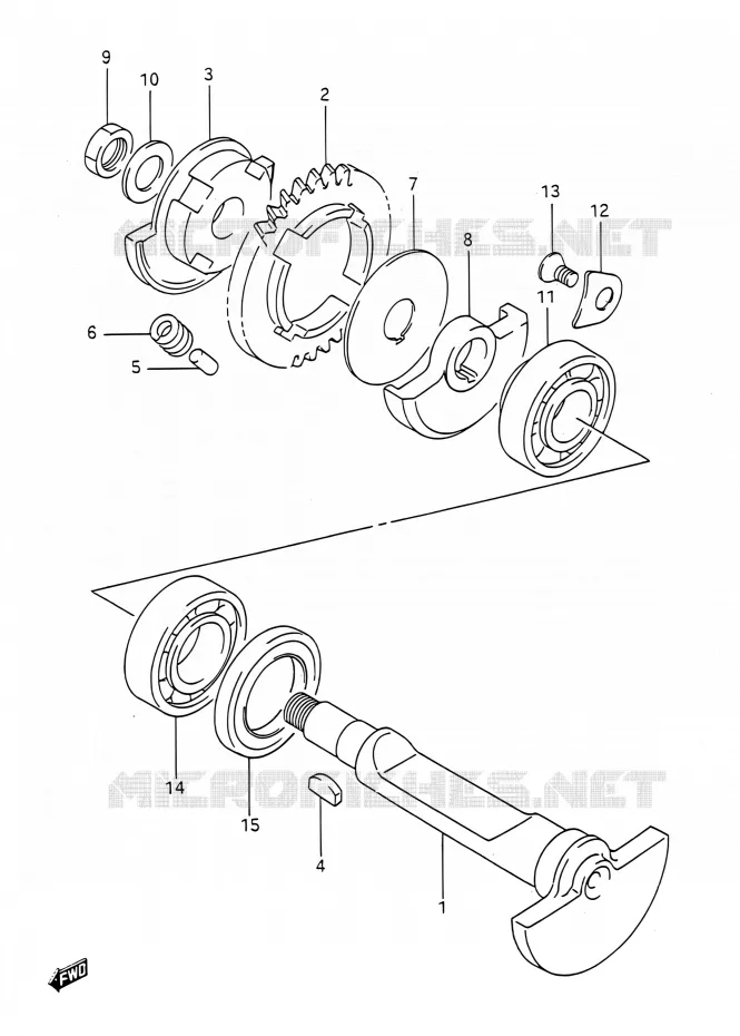 BALANCIER Suzuki MOTO 200 TS-R 1992  TS200R N (E03,E28,E33)