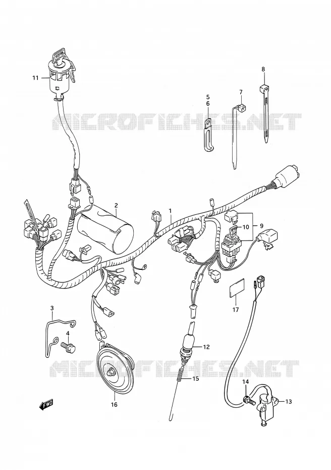 FAISCEAU ELECTRIQUE Suzuki MOTO 200 TS-R 1992  TS200R N (E03,E28,E33)
