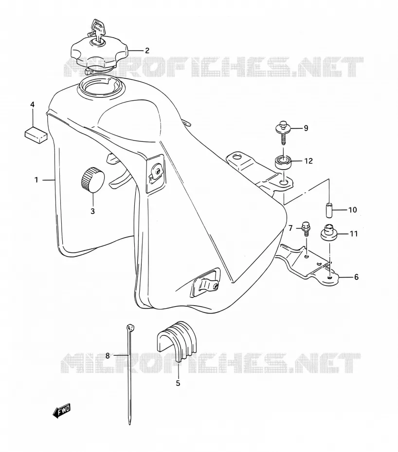 RESERVOIR D'ESSENCE Suzuki MOTO 200 TS-R 1992  TS200R N (E03,E28,E33)