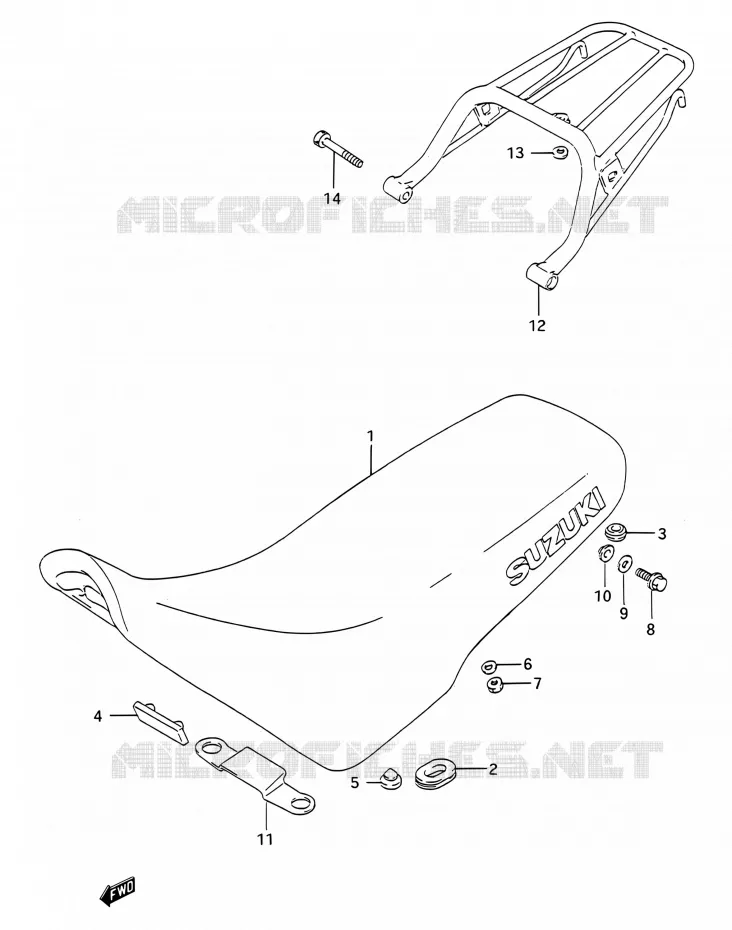 SELLE Suzuki MOTO 200 TS-R 1992  TS200R N (E03,E28,E33)