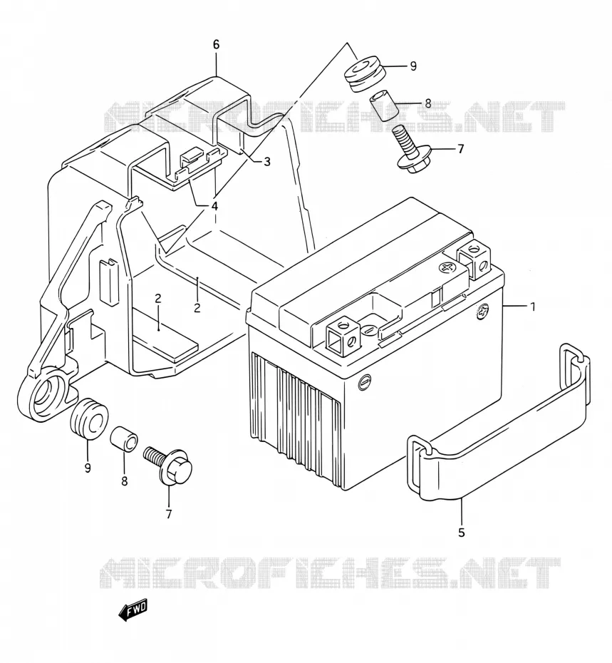 BATTERIE Suzuki MOTO 200 TS-R 1993  TS200R P (E03,E28,E33)