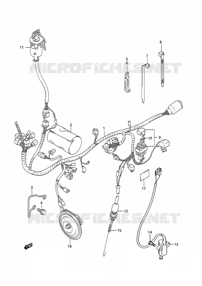 FAISCEAU ELECTRIQUE Suzuki MOTO 200 TS-R 1993  TS200R P (E03,E28,E33)
