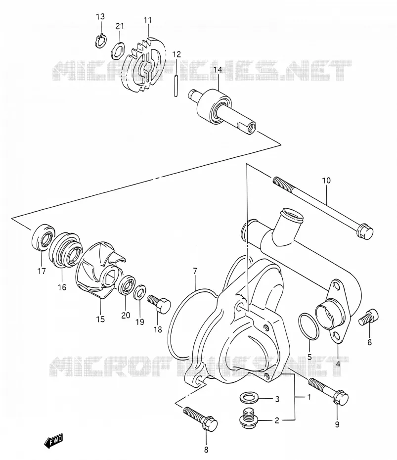 POMPE A EAU Suzuki MOTO 200 TS-R 1993  TS200R P (E03,E28,E33)