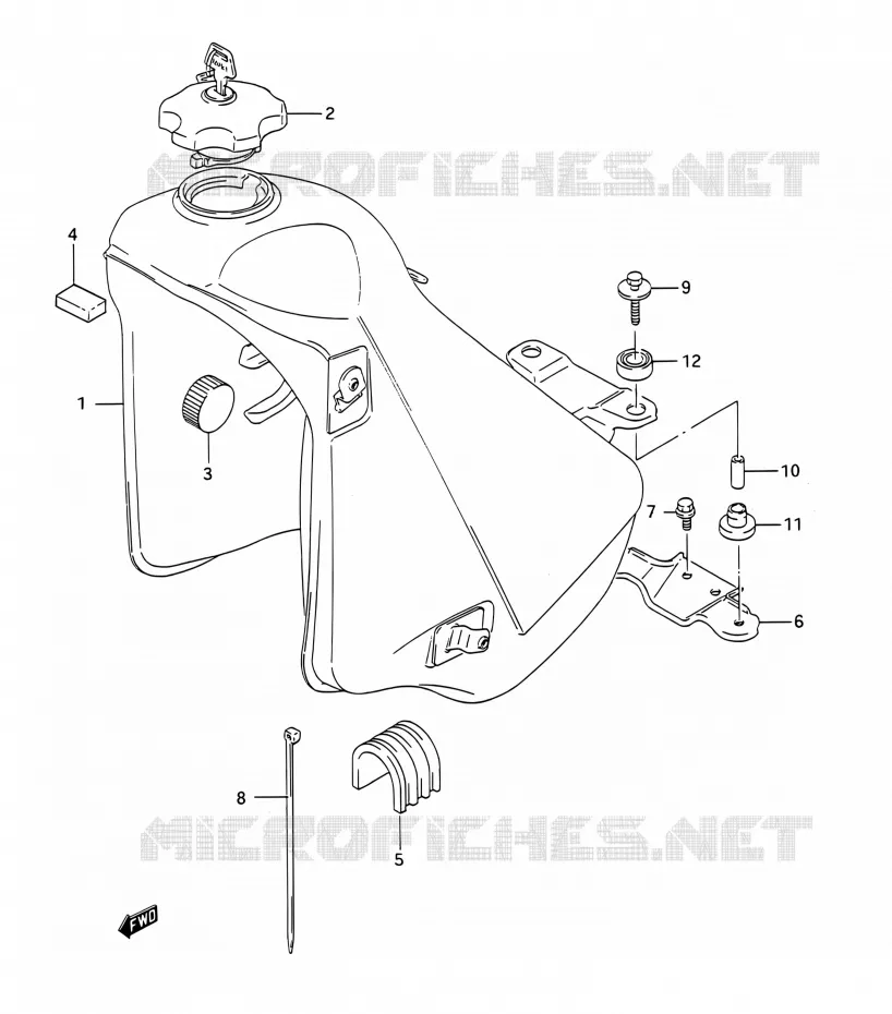 RESERVOIR D'ESSENCE Suzuki MOTO 200 TS-R 1993  TS200R P (E03,E28,E33)