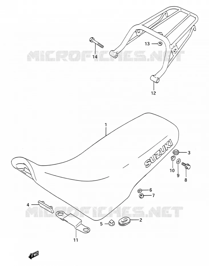 SELLE Suzuki MOTO 200 TS-R 1993  TS200R P (E03,E28,E33)