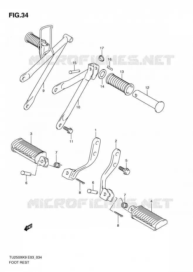 REPOSE PIED Suzuki MOTO 250 TU 2010  TU250XL0