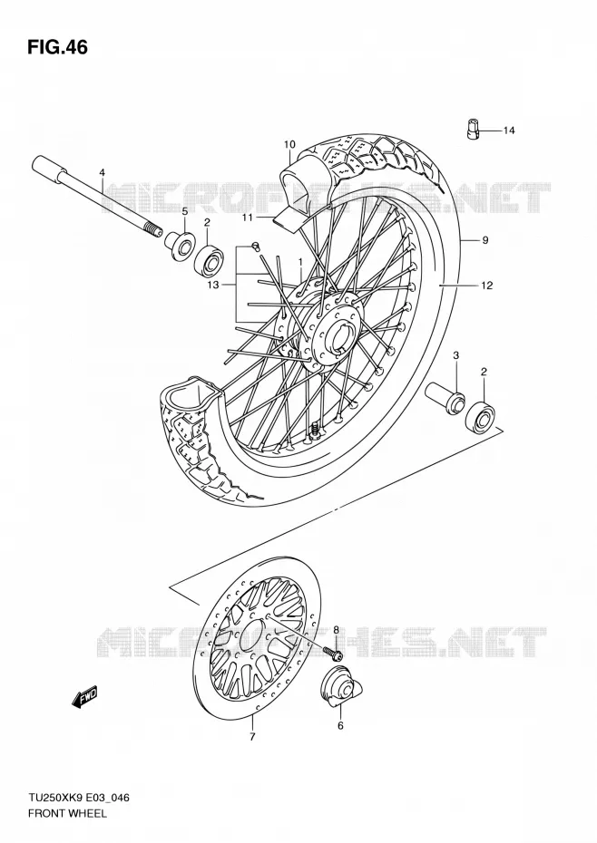 ROUE AVANT Suzuki MOTO 250 TU 2010  TU250XL0