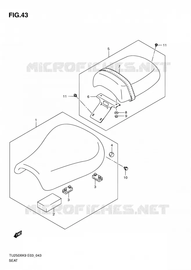 SELLE Suzuki MOTO 250 TU 2010  TU250XL0