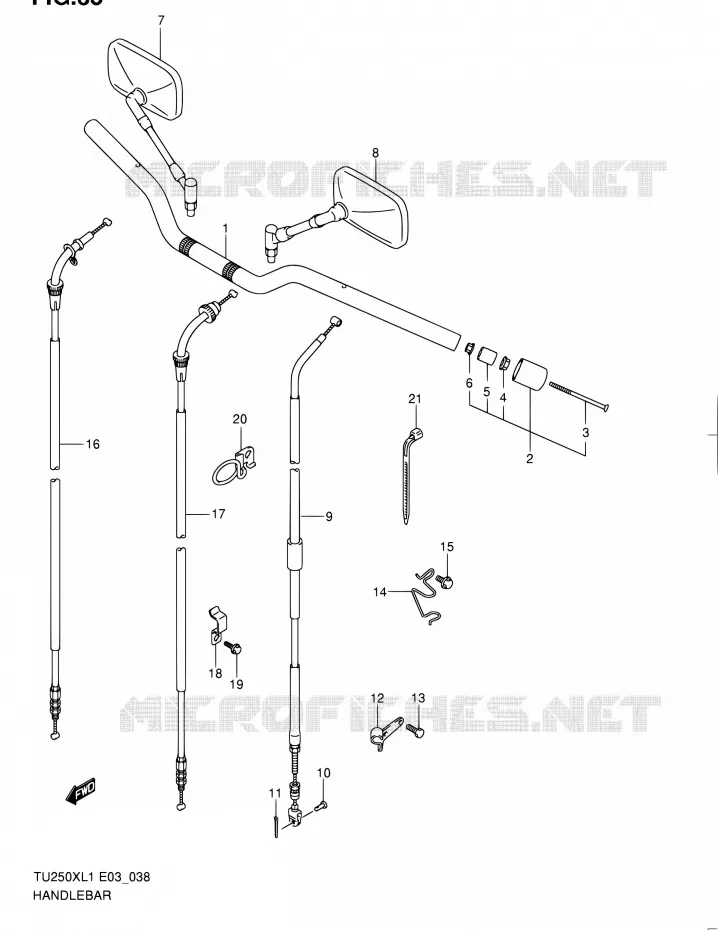 GUIDON Suzuki MOTO 250 TU 2011  TU250X L1 (E03,E33)