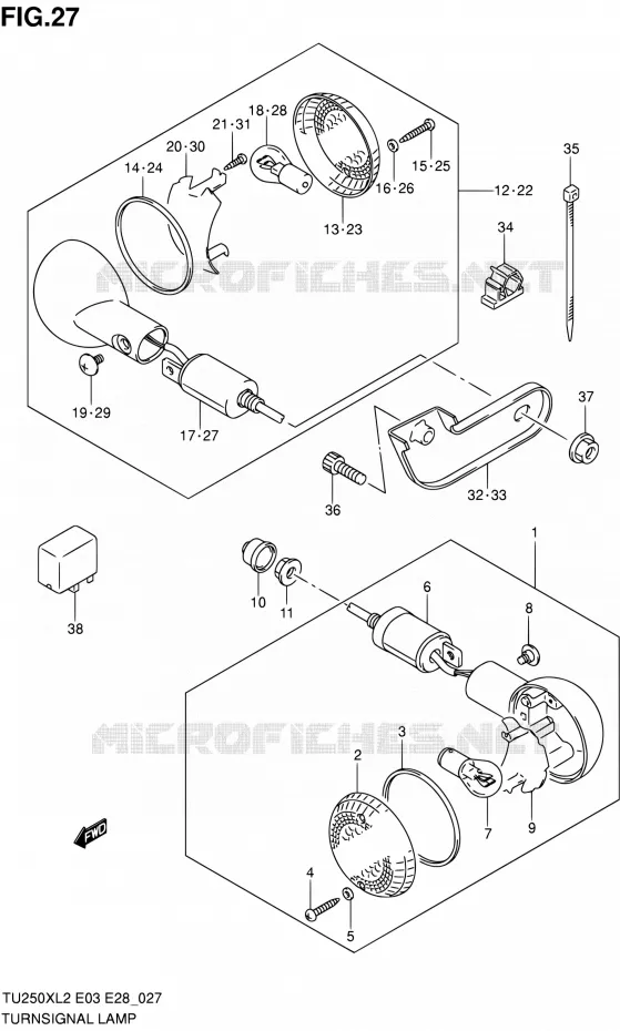 CLIGNOTANTS Suzuki MOTO 250 TU 2012  TU250XL2(E03,E28,E33)