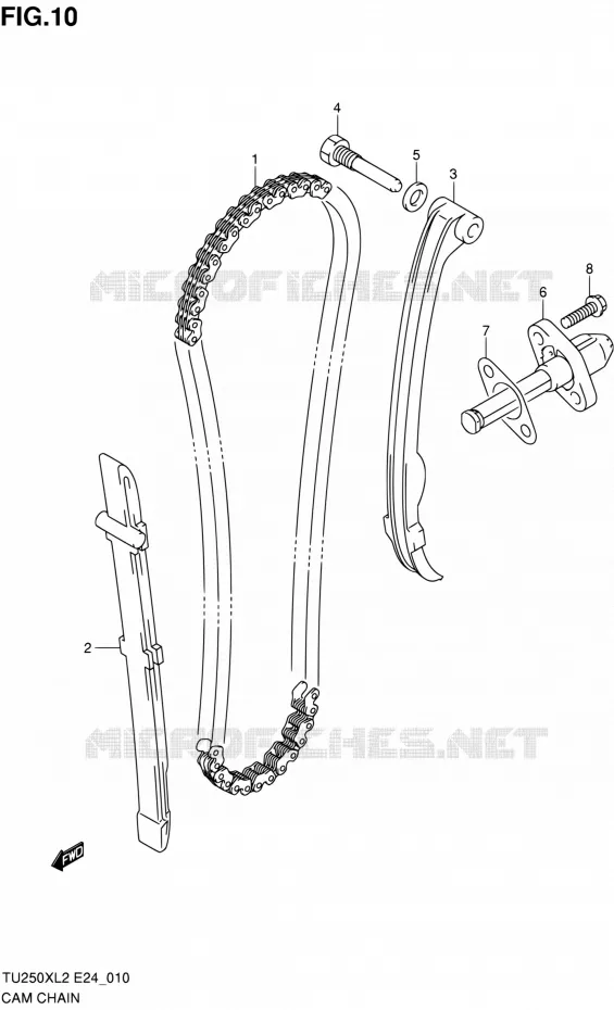 DISTRIBUTION Suzuki MOTO 250 TU 2012  TU250XL2(E24)