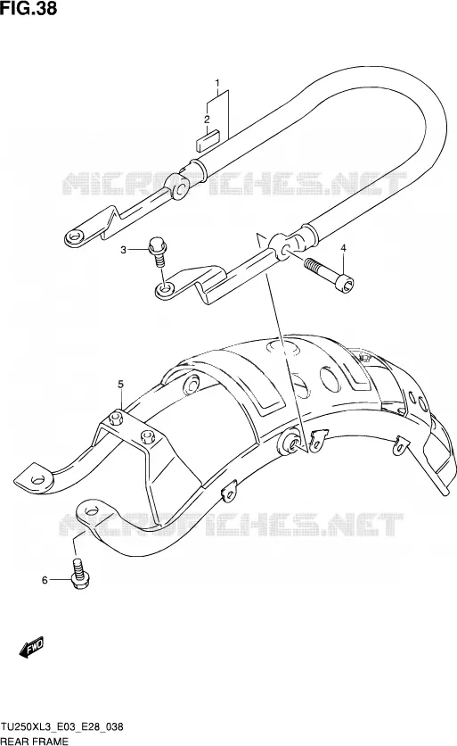 BOUCLE ARRIERE Suzuki MOTO 250 TU 2013  TU250X L3 (E03,E28,E33)