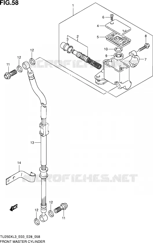 MAITRE CYLINDRE AVANT Suzuki MOTO 250 TU 2013  TU250X L3 (E03,E28,E33)
