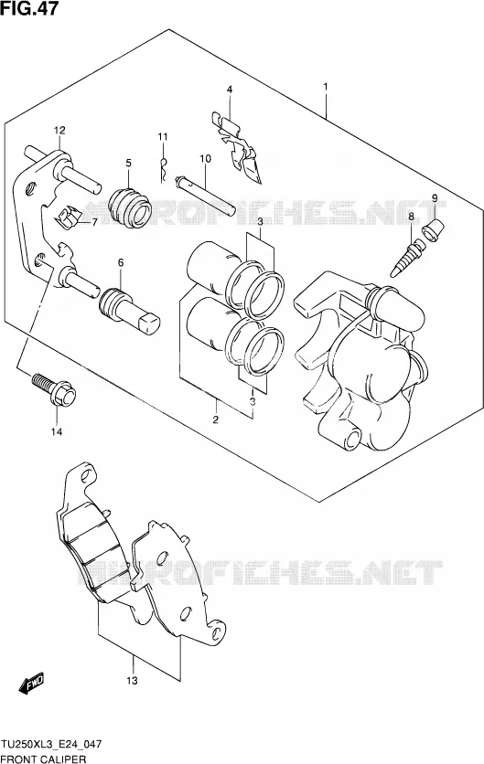 ETRIER DE FREIN AVANT Suzuki MOTO 250 TU 2013  TU250X L3 (E24)
