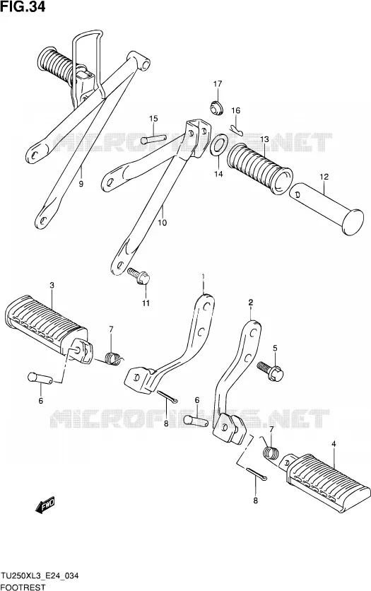 REPOSE PIED Suzuki MOTO 250 TU 2013  TU250X L3 (E24)