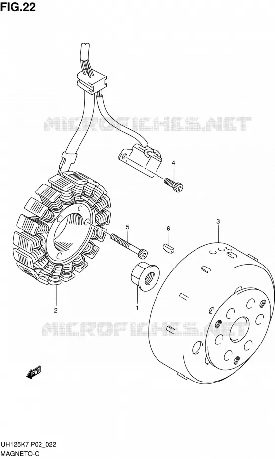 ALLUMAGE ROTOR - STATOR Suzuki SCOOTER 125 BURGMAN 2007  UH125K7(E19)