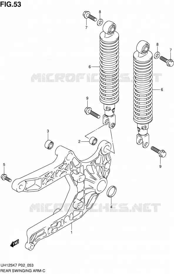 BRAS OSCILLANT ARRIERE Suzuki SCOOTER 125 BURGMAN 2007  UH125K7(E19)