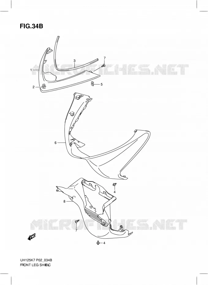 CARENAGES AVANT (MODEL K9) Suzuki SCOOTER 125 BURGMAN 2009  UH125K9(E19)