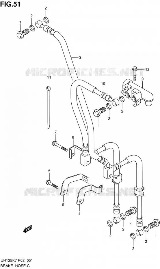 FLEXIBLE DE FREIN Suzuki SCOOTER 125 BURGMAN 2009  UH125K9(E19)