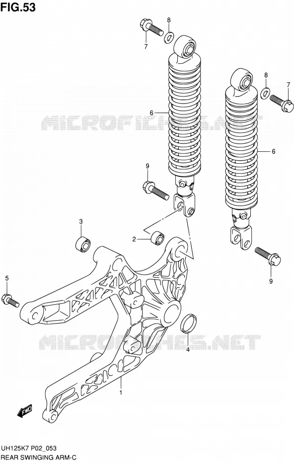 BRAS OSCILLANT ARRIERE Suzuki SCOOTER 125 BURGMAN 2010  UH125L0(E19)