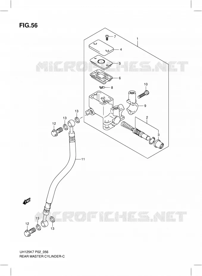 MAITRE CYLINDRE ARRIERE Suzuki SCOOTER 125 BURGMAN 2010  UH125L0(E19)