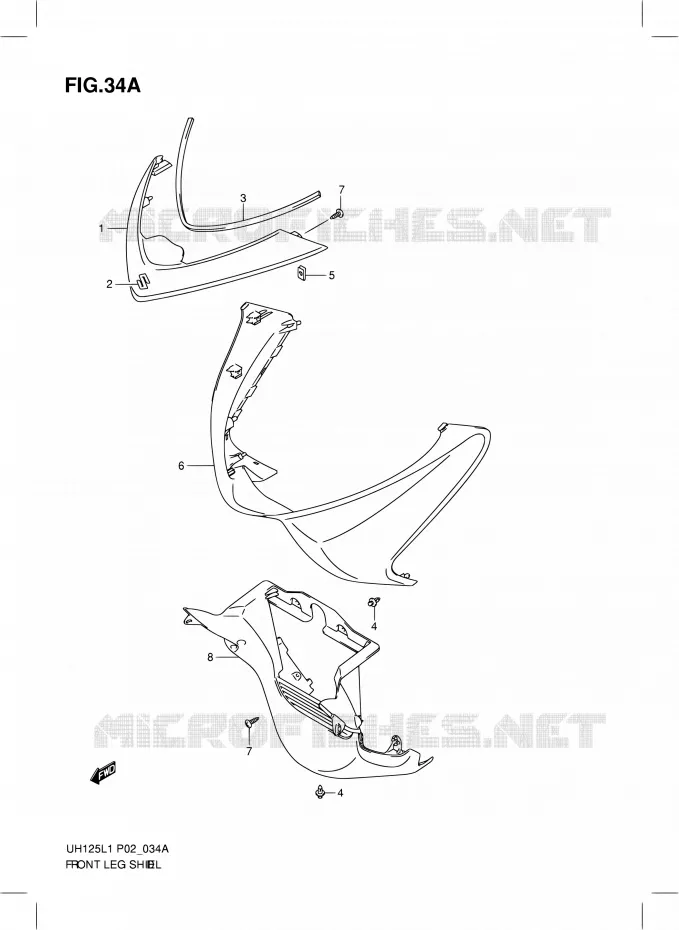 CARENAGES AVANT (MODEL EXECUTIVE P19) Suzuki SCOOTER 125 BURGMAN 2011  UH125L1(P19)