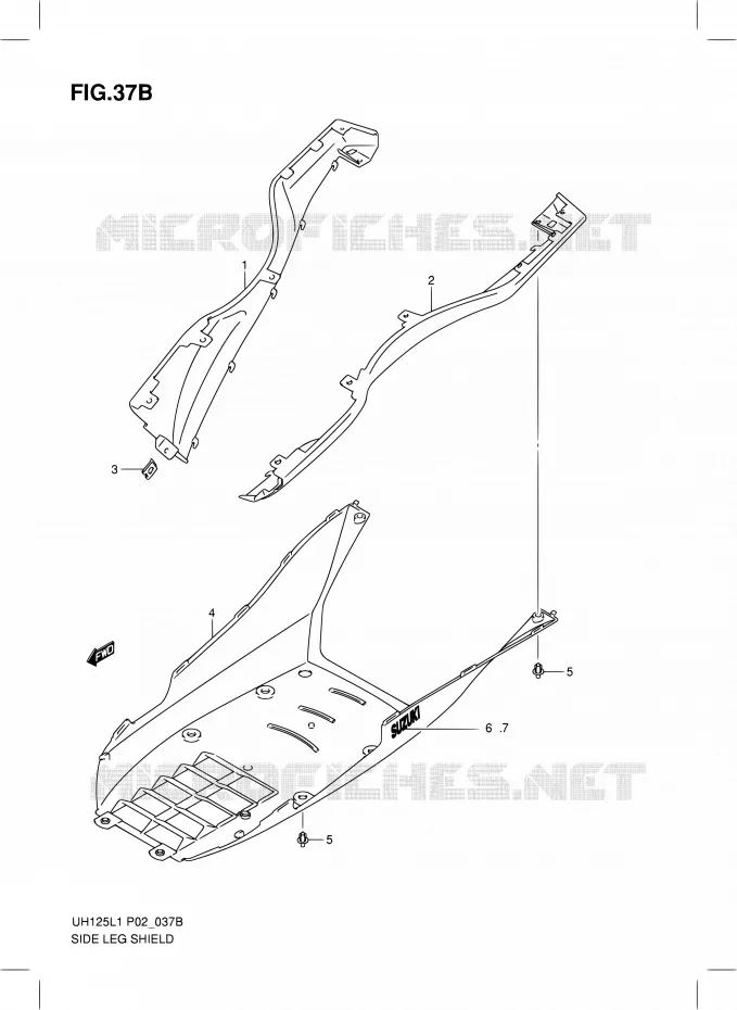 CARENAGES INFERIEUR (MODEL RACING P19) Suzuki SCOOTER 125 BURGMAN 2011  UH125L1(P19)