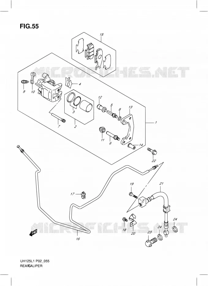 ETRIER DE FREIN ARRIERE Suzuki SCOOTER 125 BURGMAN 2011  UH125L1(P19)