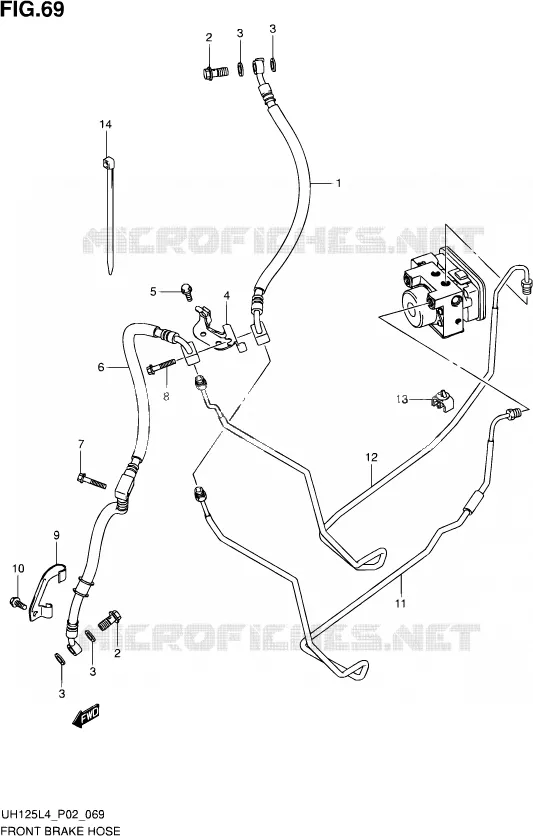 DURITE DE FREIN AVANT (UH125AL4 P19) Suzuki SCOOTER 125 BURGMAN 2014  UH125 L4 (P19)