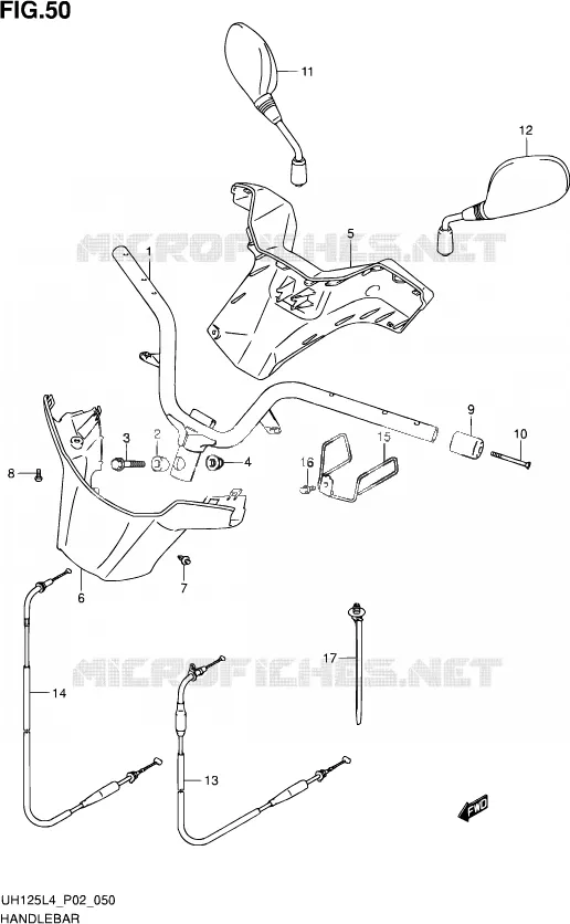 GUIDON Suzuki SCOOTER 125 BURGMAN 2014  UH125 L4 (P19)
