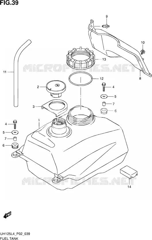 RESERVOIR D'ESSENCE Suzuki SCOOTER 125 BURGMAN 2014  UH125 L4 (P19)
